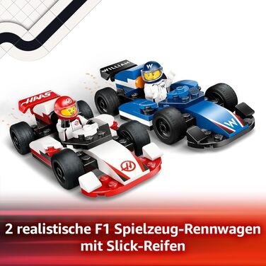 Конструктор LEGO City Боліди F1 Williams Racing та Haas F1, 92 деталі