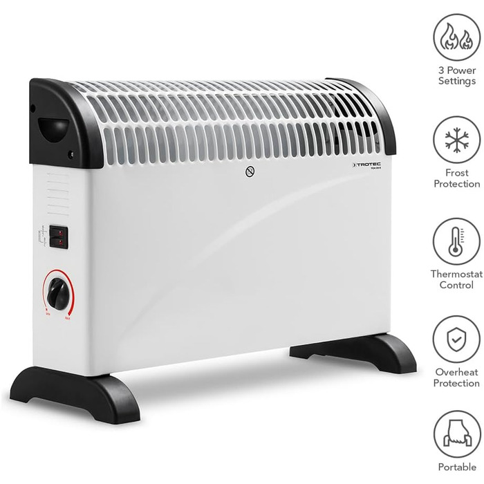 Конвекторний обігрівач TROTEC TCH 20 E Теплова потужність 750 Вт / 1250 Вт / 2000 Вт Електричний радіатор