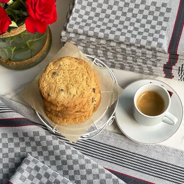 Набір з 10 чайних рушників, 50x100 см, бавовна, сірий в клітинку 50 x 100 см антрацит