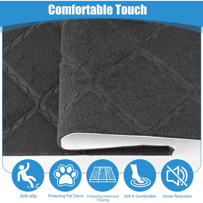 Килимки для сходів, 15 шт. , самоклеючі килимки для сходів для приміщень, 76 x 20 см, протиковзкий килимок для сходів, самоклеючий для дерев&39яних сходинок, безпечний килимок для сходів для дітей, людей похилого віку, домашніх тварин, темно-сірий B-темно