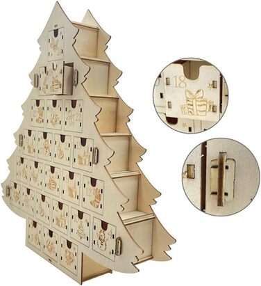 Дерев'яний календар для різдвяної ялинки 24 дні Kelisdi