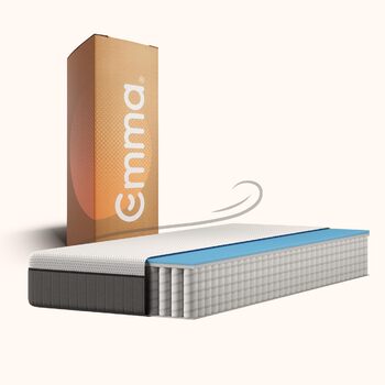 Матрац Emma Original Lite 90x200 см 22 см Гібридний матрац з 3-зонною пружинною серцевиною Pocket Spring та холодною піною Дихаючий матрац з охолоджувальним чохлом для спокійного сну 90 x 200 см Lite Надзвичайно дихаючий чохол