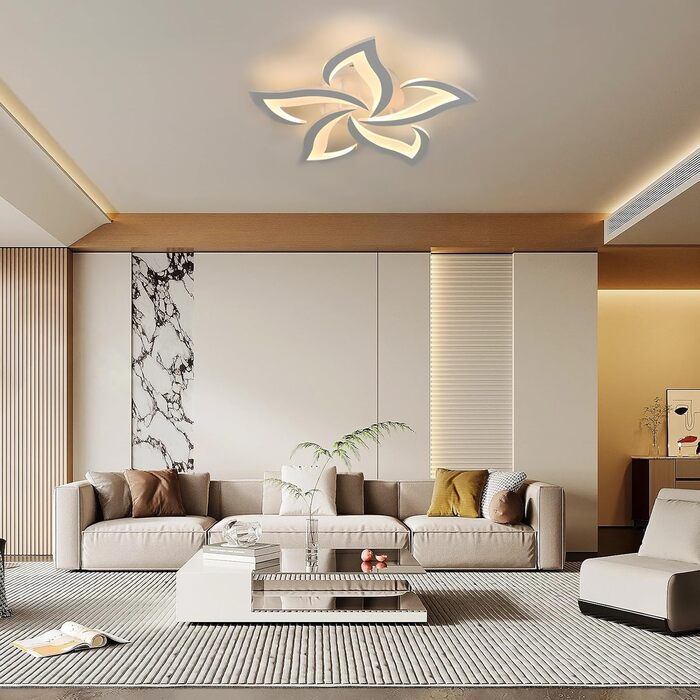 Стеля LED-світильник Comely 60Вт 6750лм, 58см, дизайн Пелюстка, 3000К, теплий білий