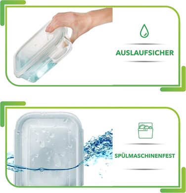 Скляні контейнери для зберігання продуктів з кришками - Коробки для приготування їжі - Набір скляних контейнерів - Можна мити в посудомийній машині, використовувати в мікрохвильовій печі та морозильній камері (1060 мл 1 відділення) 5 шт. по 1060 мл - 1 ві