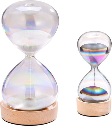 Пісочний годинник SuLiao для утену, поворотний на 720, старовинний білий пісочний годинник, вінтажний пісочний годинник 1 Hora Reloj de Arena, великий метал, пісочне скло, офіс, письмовий стіл, дім, весільне оформлення (вітражі, набір 30 хв і 5 хв)