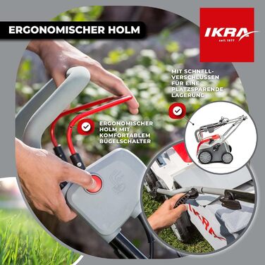 Вертикутер-Аератор газону IEVL 1840, мішок для збору трави 55л, ширина захвату 40см, 1800 Вт, з витягувачем бурянів у комплекті