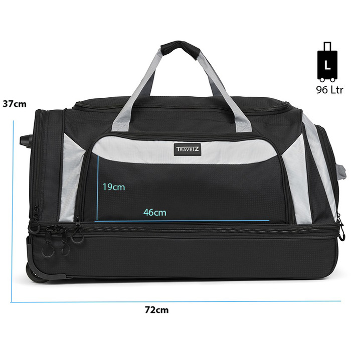 Сумка дорожня на колесах TravelZ Wheelbag Doubleloader black 96L (603098)