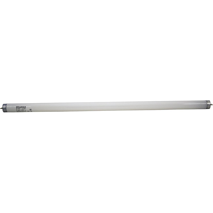 Люмінесцентна лампа SYLVANIA T8, цоколь G13, 18 Вт, Grolux, ростова лампа, термін служби 20000 год, лінійна форма, діаметр 26 мм, довжина 600 мм, біла колба, 1 уп.