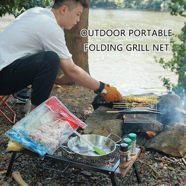 Компактна складна сітка для гриля, складна гриль-піч, кемпінг на свіжому повітрі, нержавіюча сталь, риба, нержавіюча сталь