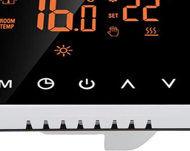 Цифрові програмовані термостати, кімнатний термостат, ME81H AC 230V WIFI Smart Thermostat, 16A, помаранчева задня біла преса РК-дисплей Інтелектуальний термостат Термостат теплої підлоги для термостата