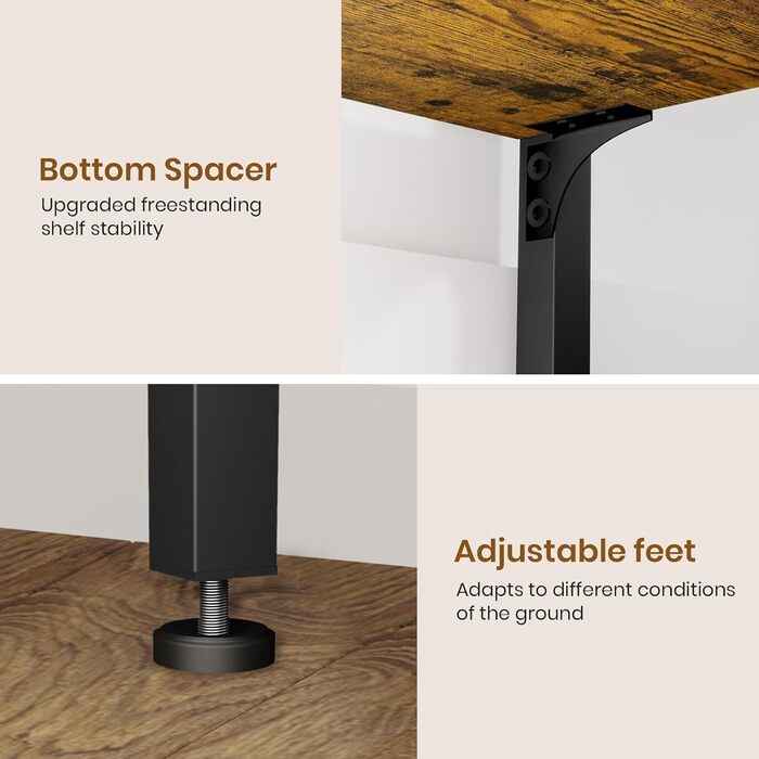 Дубова та чайна полиця, 5-ярусна книжкова шафа, окремостояча полиця, полиця-драбина, 172 см, відкриті вузькі полиці, сталевий каркас, промисловий дизайн, для офісу, кабінету, вітальні, спальні, вінтажний коричнево-чорний рустикальний коричневий