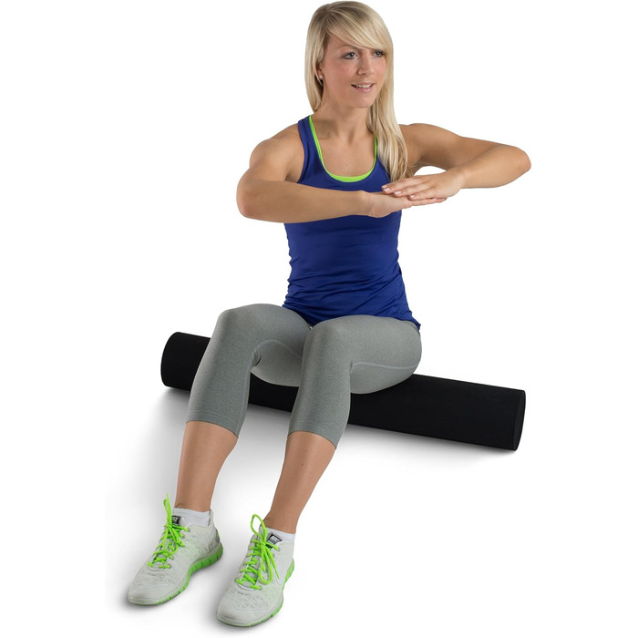 Тренувальний ролик для пілатесу softX, чорний, 90 x 14,5 x 14,5 см, 6520163