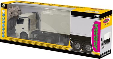Радіокерований тягач Mercedes Benz Arocs 120, 2.4G, 2 швидкості, до 6 км/год, до 30 хв роботи, знімний напівпричіп та контейнер, двері відчиняються, 405148