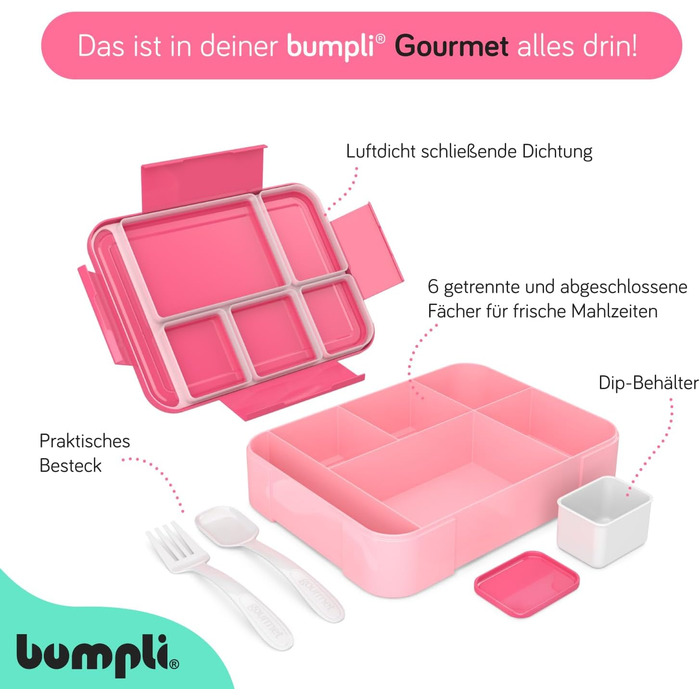 Бумплі Ланчбокс Гурман Дитячий контейнер для обіду з відділеннями, ідеальний для школи та подорожей Міцний ланчбокс, шкільний ланчбокс, стильний дитячий контейнер для їжі, ланчбокс у школу