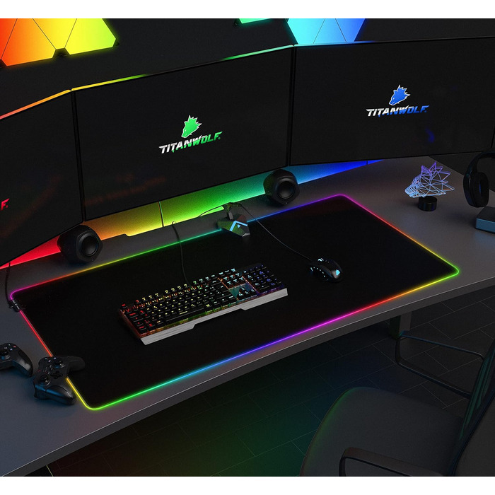 Килимок для ігрової миші XXXL RGB - 1200 x 600 мм - килимок для миші - LED Multi Color - 7 кольорів світлодіодів плюс 4 режими ефе