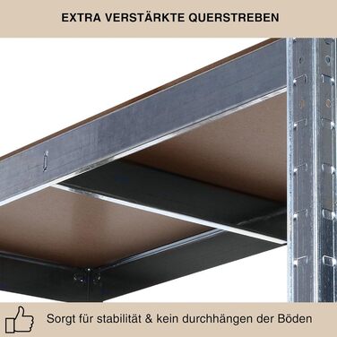 Подвійний надміцний стелаж Grafner XXL з 10 полицями з МДФ, максимальне навантаження 1750 кг, сертифікований TV/GS, закруглені кути, 180x180x40 см, безболтовий стелаж Twin Pack, стелаж для зберігання, стелаж для підвалу