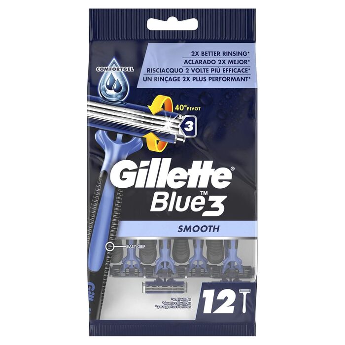 Одноразові бритви Gillette Blue 3 Smooth, 12 шт.