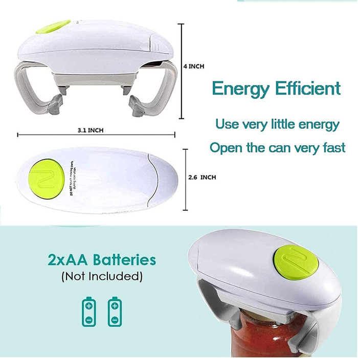 Електричний відкривач для банок Електричний відкривач для скла, ресторанний відкривач для банок, автоматичний відкривач кришки з гладким краєм для приватних осіб, артрит і домогосподарка, відкривачка для пляшок для артритних рук