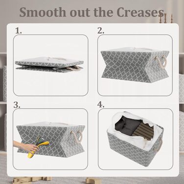 Коробка для зберігання OUTBROS 33 x 23 x 20 см Кошик для зберігання з тканини зі шнурком і ручкою, складні коробки для зберігання (ліхтар/сірий, 3 шт.) Ліхтар/сірий M (3 шт.)