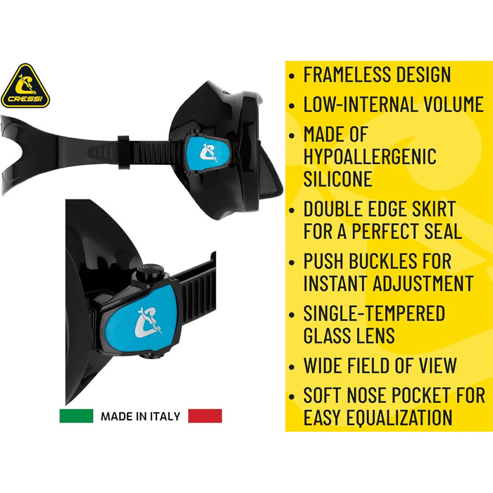 Комплект маски для дайвінгу та сухої трубки для сноркелінгу та підводного плавання з аквалангом, один розмір, унісекс, чорний/червоний