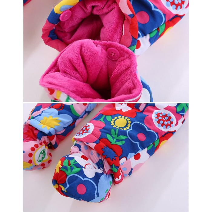 Дитячий зимовий комбінезон з капюшоном, зимовий костюм з рукавичками та пінетками, комплект теплого одягу для дівчаток та хлопчиків, 12-18 місяців () E