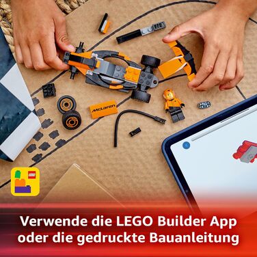 Гонщик із гоночним автомобілем McLaren іграшкова модель Формули 1 із гоночним автомобілем і мініфігуркою маленький подарунок для х