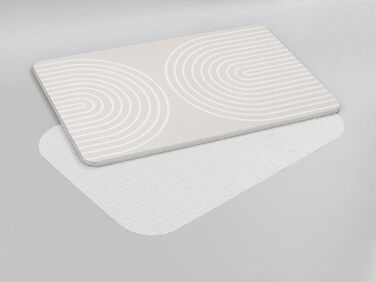 Килимок для ванної WENKO Модель Наска, виготовлений з натурального діатоміту, нековзний, водопоглинаючий та швидковисихаючий, 60 x 1 x 39 см, сіро-бежевий Наска