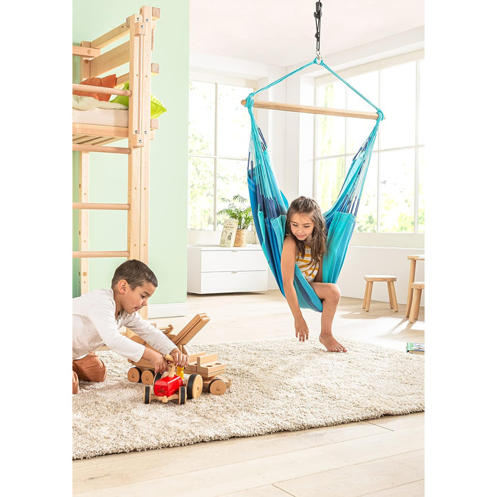 Підвісне крісло Habana Базовий розмір для релаксації та стилю поворотний шарнір на 360, високоякісна бамбукова деревина - бавовна,