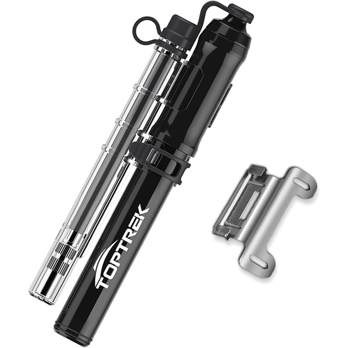 Міні-велосипедний насос Toptrek 260PSI, сумісний з усіма клапанами (Presta та Schrader), малий велосипедний насос для гірських велосипедів, шосейних велосипедів, електровелосипедів, гірських велосипедів