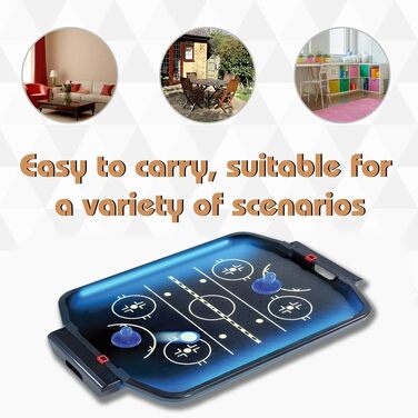 Електронний аркадний аерохокей, настільний аерохокей, світлодіодний чемпіонатний аерохокейний набір, міні-аркадний аерохокейний стіл з 2 шайбами, 2 слайдерами або 1 базовим блоком, аерохокейний стіл