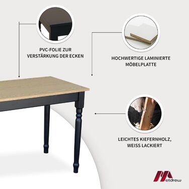 Дерев&39яний обідній стіл 90x60 см Компактний та стійкий З декоративними ніжками Для 2 осіб Невеликий кухонний стіл Скандинавський дизайн Стільниця Світлий дуб, 90 см x 60 см