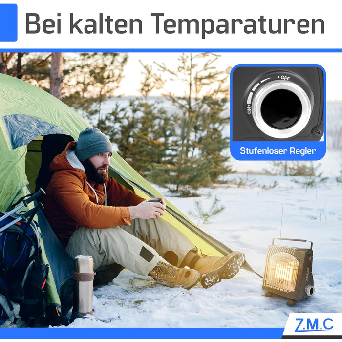 Портативний газовий обігрівач та плита ZMC 2-в-1 8 газових картриджів 227 г, кемпінговий обігрівач 1,7 кВт, ідеальне джерело тепла без електрики, газовий обігрівач для використання на вулиці, патіо, мобільний обігрівач з п&39єзорозпалом, газовий обігрівач