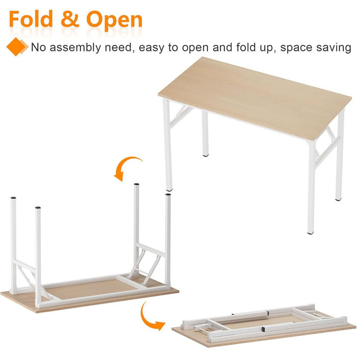 Складаний комп&39ютерний стіл 100 x 60 x 75 см ПК стіл письмовий стіл офісний стіл робоча станція для домашнього офісу використання обідній стіл конференційний стіл 100 см x 60 см рожевий дуб