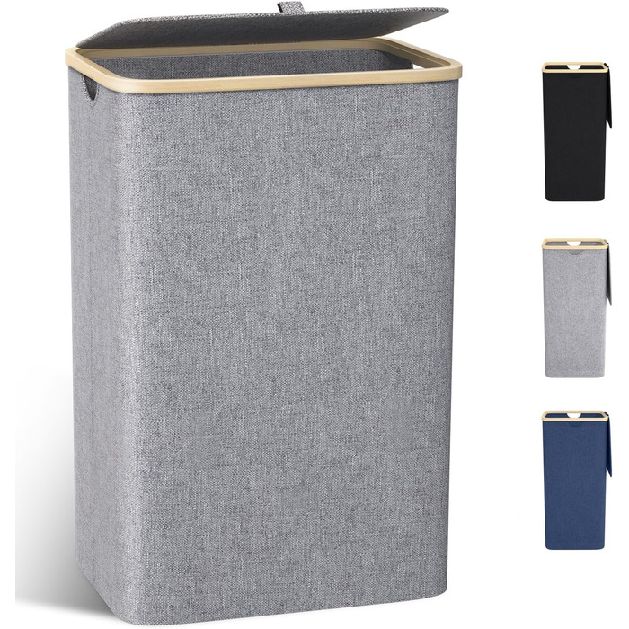Кошик для білизни з кришкою 100 л, Кошик для білизни великий вузький зі знімним мішком для білизни Кошики для білизни Шафа для біл