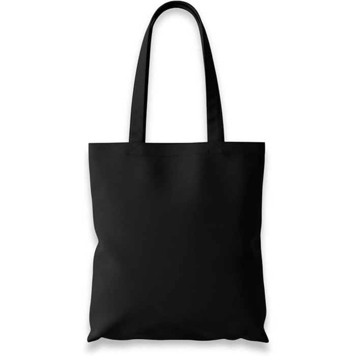 Високоякісна багаторазова бавовняна сумка-шопер для покупок, 100% натуральний льон,  екологічна багаторазова сумка для їжі та повсякденного використання, чорна
