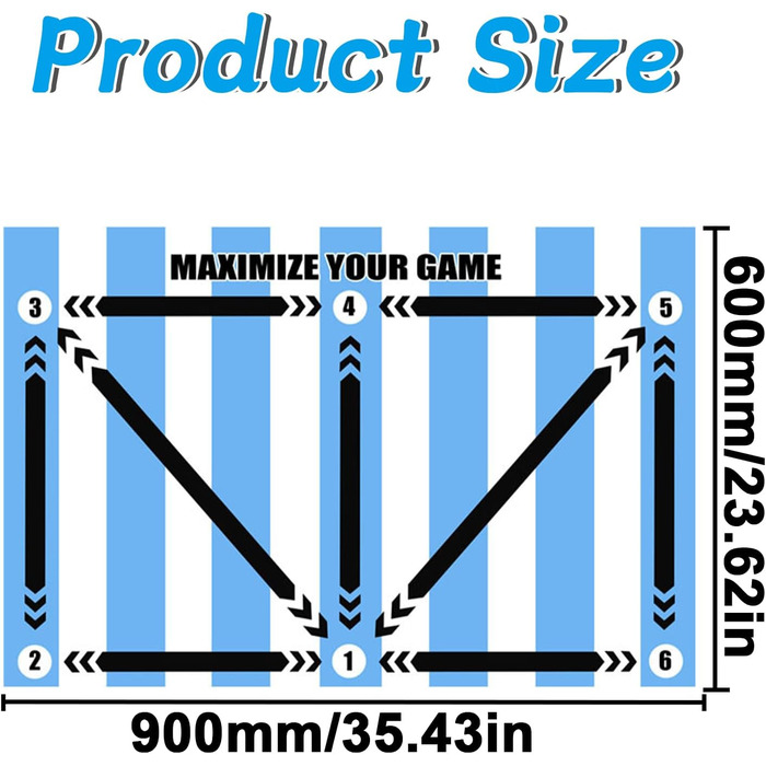 Тренувальний килимок для футболу, футбольний килимок, килимок для тренувань зі степ-футболу, нековзний тренувальний килимок для степ-футболу, 60x90 см, амортизуючий футбольний килимок, тренувальний килимок для контролю м&39яча