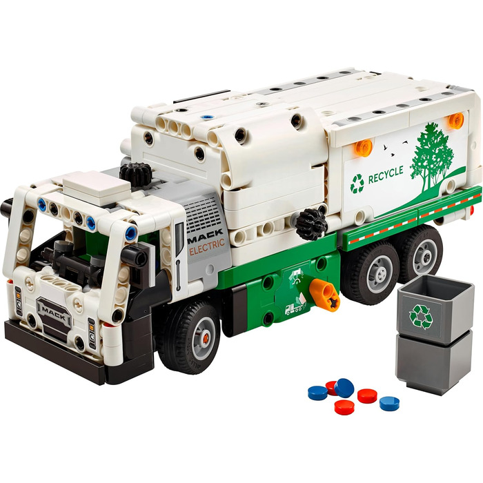 Електричний сміттєвоз LEGO Technic Mack LR, модель сміттєвоза для рольової гри у переробку, іграшка-вантажівка для дітей, подарунк
