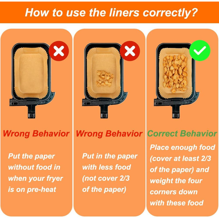 Папір для випічки BYKITCHEN для фритюрниці Шухляда Ninja Flex AF500EU 10,4 л, 120 шт. Аксесуари для фритюрниці/фритюрниці для Ninja Foodi Flexdrawer Dual Zone, також сумісний із великим папером для випічки Cecotec Dual 9000 9 л