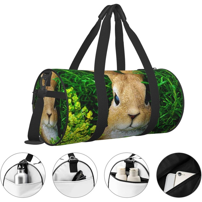Дорожня сумка-мішок з коричневим кроликом, спортивна сумка для чоловіків та жінок, сумка для подорожей