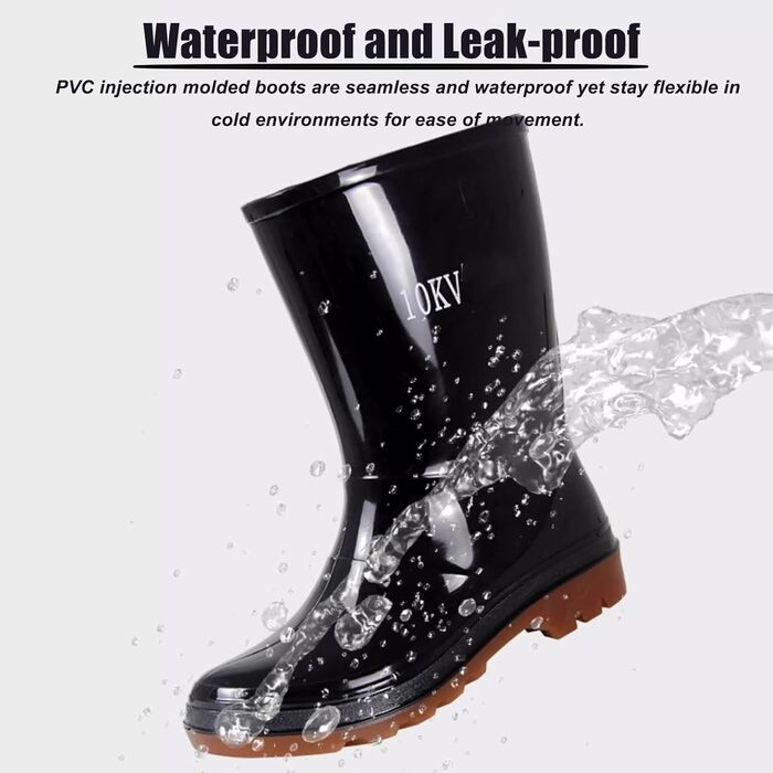 Діелектричні чоботи HAIXHX, з флісовою підкладкою, ізольовані для високої напруги, ізотермічні, із захистом від ураження електричним струмом 10/20 кВ для роботи на промислових повітряних лініях, 20 кВ, розмір 24 EU