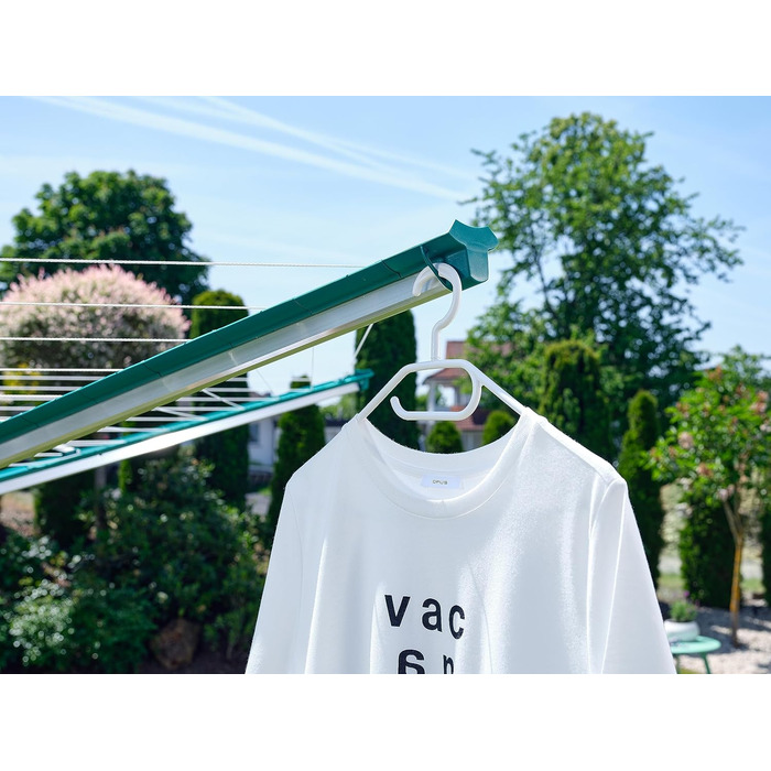 Ротаційна сушильна машина Leifheit Linomatic 500 Deluxe Cover з втягуванням шнура для чистої білизни, парасолька для прання для вс