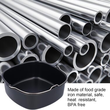 Форма для випічки Ejoyous Airfryer, Запіканка для фритюрниці Форма для торта Бочка для торта з антипригарним покриттям, для HD9925 HD9860 HD9905 01 Аксесуари для випічки у фритюрниці (22 см) Ejoyousptemdy7g58-12