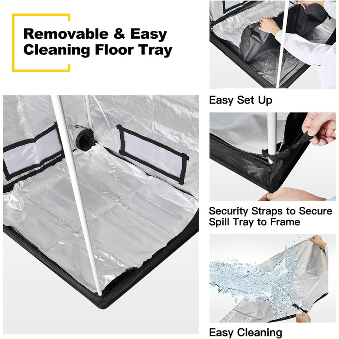 Набір кріплень для рослин з затискачами, 6 шт., товщина 3.2 мм, довжина 2.5 м, міцні, регульовані, вантажопідйомність 68 кг