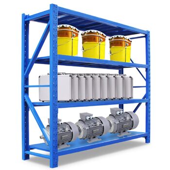 Сталевий надміцний стелаж Area1 200x200x50 см (ВxДxШ) Надійна промислова якість для складів, гаражів або підвалів 200 x 200 x 50 см