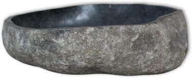 Раковина з річкового каменю овальна 30–37 см • Антрацит • Натуральні меблі для ванної