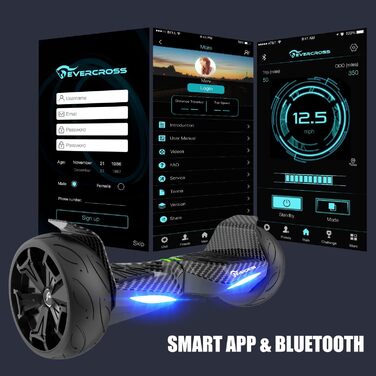 Гіроскутер EVERCROSS з картингом – 8,5" дитячий гіроскутер-картинг з Bluetooth, керуванням через додаток, самобалансуючий самокат для підлітків та дорослих