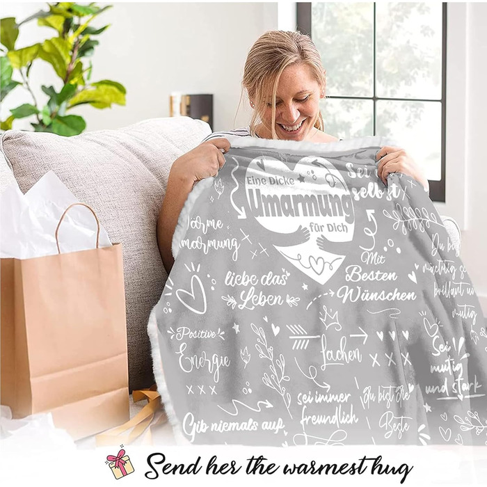 Подарунки для найкращих друзів, товста ковдра-обіймачка з рукавами - подарунок для дівчини, подарунок на день народження для дівчини, подарунок на день народження для жінки, мами, дівчини, сестри, дружини, бабусі, сірий, 120*185 см
