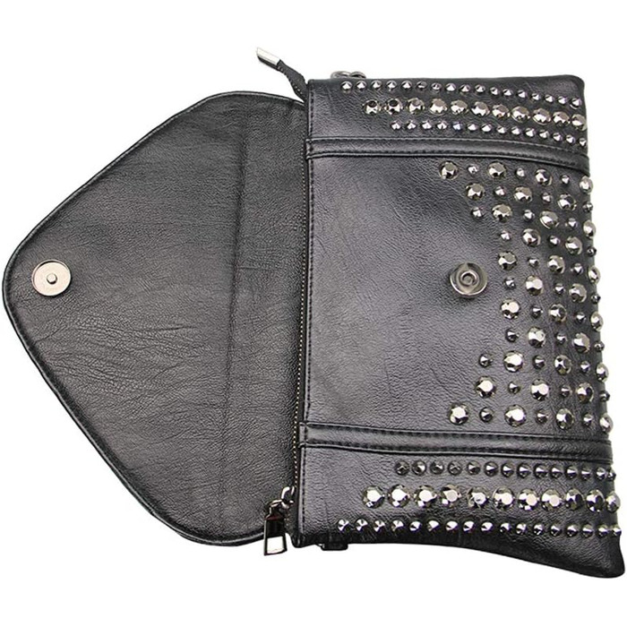 Чорна сумка-клатч Chikencall у готичному стилі з черепом та ланцюжком вінтажна шкіряна сумка через плече для жінок та чоловіків