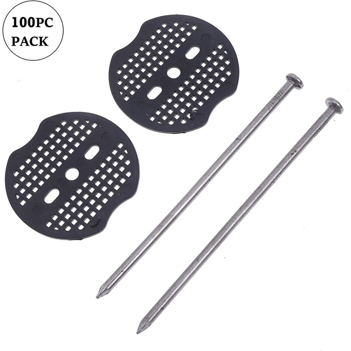 Сталеві анкери LINZI, садові сітки, кріплення для сітки, кріплення кілочків, скоби, штифти, ландшафтні кілки для дерну з шайбами, 100 шт.