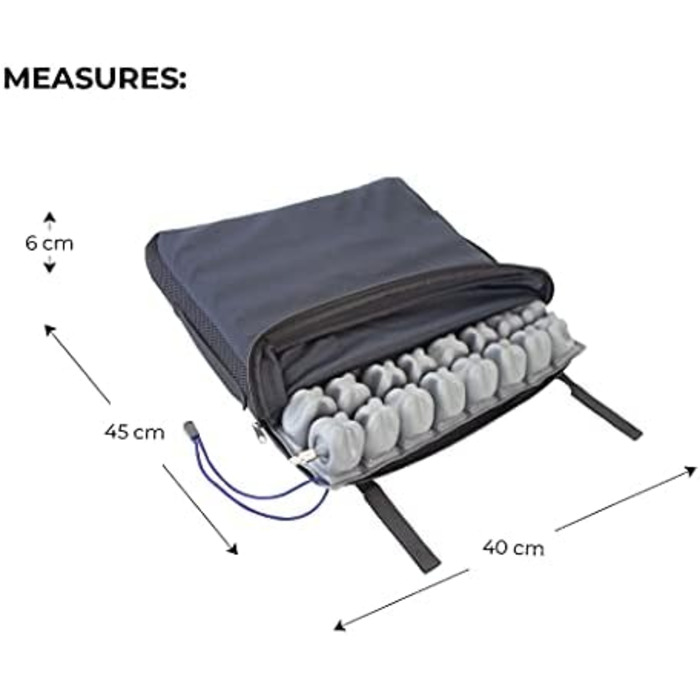 Подушка для сидіння проти пролежнів, європейський бренд, ергономічна подушка, ортопедична подушка для сидіння, комфорт сидіння, повітряна подушка для інвалідного крісла, 1 клапан, 45 x 40 x 6 см 45X40X6 см